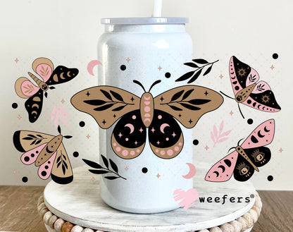UV DTF Cup Wrap – Mystical Moths - Weefers Exclusive 16oz Glass Can Generic Weefers