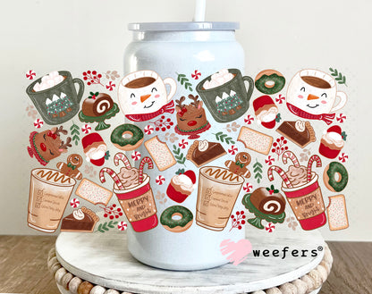 UV DTF Cup Wrap – Christmas Favorite Things 16oz Glass Can Generic Weefers
