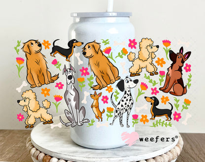 UV DTF Cup Wrap – Dog Friends 16oz Glass Can Generic Weefers