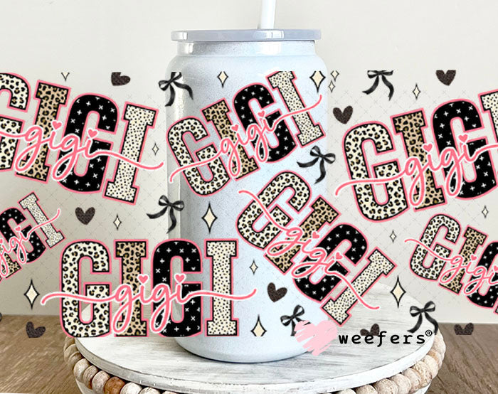 UV DTF Cup Wrap – Gigi Cheetah Print - Weefers Exclusive 16oz Glass Can Generic Cup Wrap Weefers