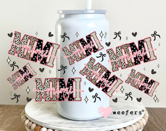 UV DTF Cup Wrap – Mimi Cheetah Print - Weefers Exclusive 16oz Glass Can Generic Weefers