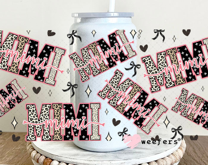 UV DTF Cup Wrap – Mimi Cheetah Print - Weefers Exclusive 16oz Glass Can Generic Cup Wrap Weefers