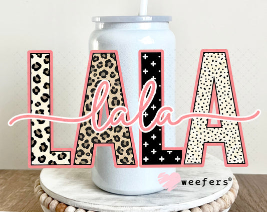 UV DTF Cup Wrap – Cheetah Lala 16oz Glass Can Generic Weefers