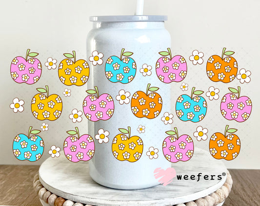 UV DTF Cup Wrap – Flower Apples 16oz Glass Can Generic Weefers