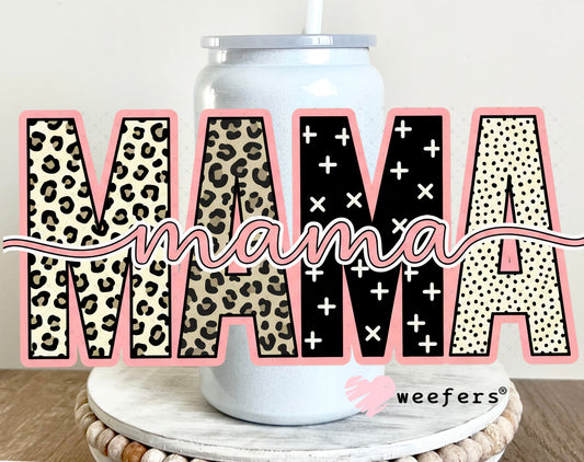 UV DTF Cup Wrap – Cheetah Mama 16oz Glass Can Generic Weefers