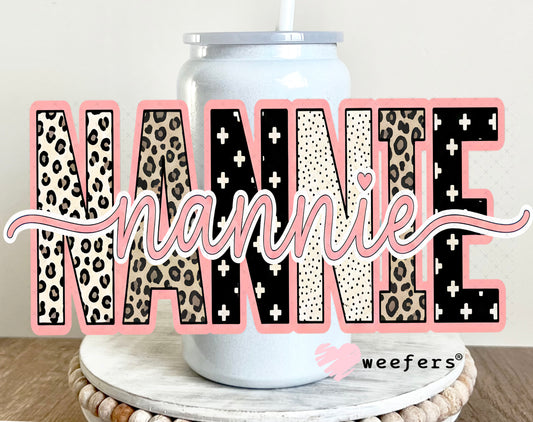 UV DTF Cup Wrap – Cheetah Nannie 16oz Glass Can Generic Weefers