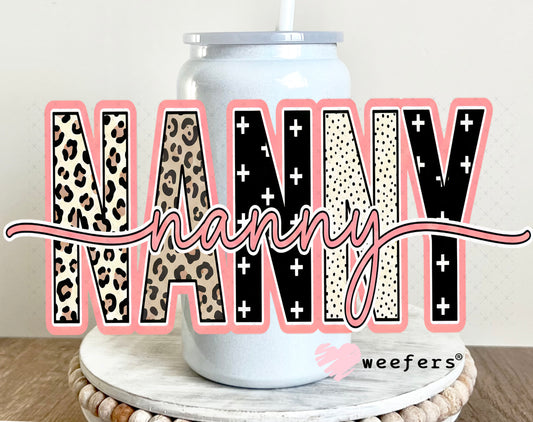 UV DTF Cup Wrap – Cheetah Nanny 16oz Glass Can Generic Weefers