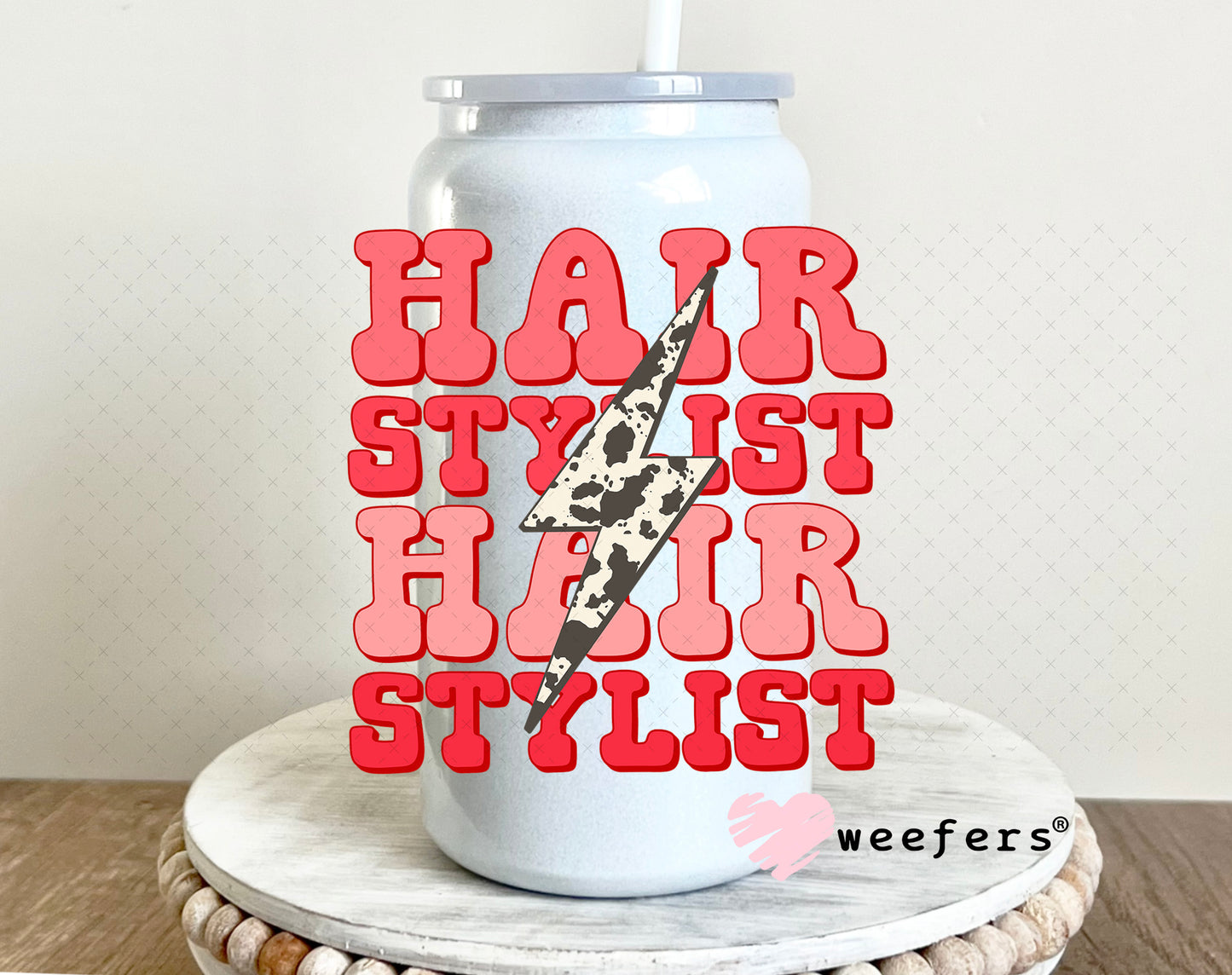 UV DTF Decal - Hair Stylist 16oz Glass Can Generic Weefers