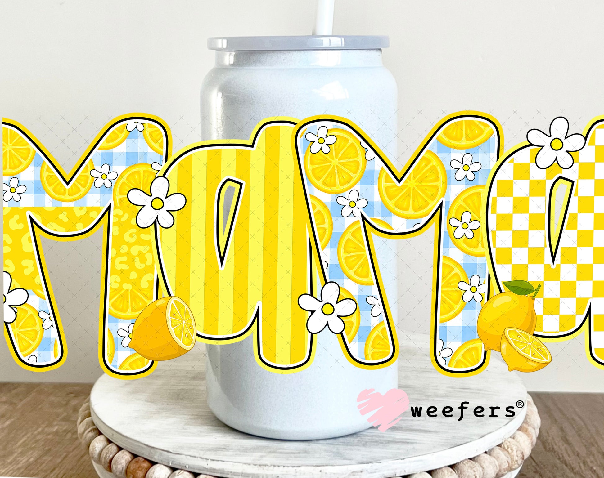 UV DTF Decal - Mama Sunny Yellow 16oz Glass Can Generic Weefers