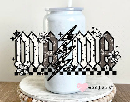 UV DTF Decal - Mama Lightening Bolt 16oz Glass Can Generic Weefers