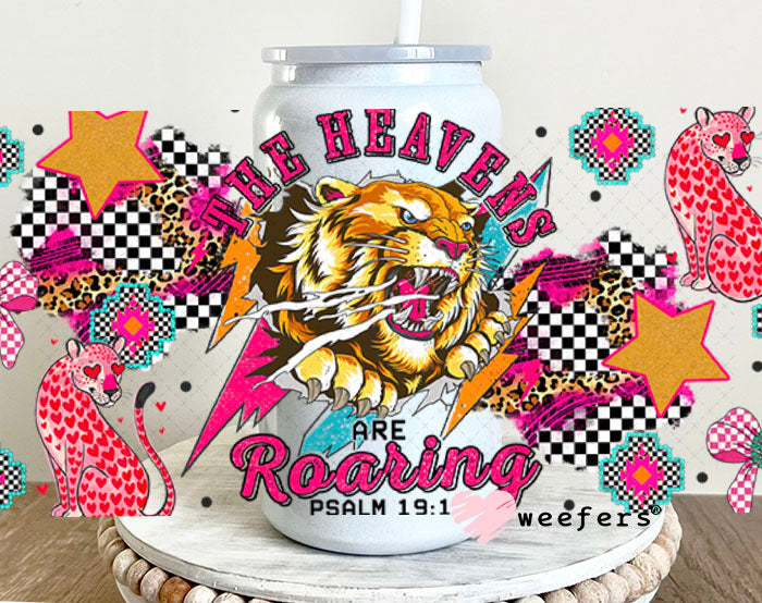 UV DTF Cup Wrap – The Heavens are Roaring - Weefers Exclusive 16oz Glass Can Generic Cup Wrap Weefers