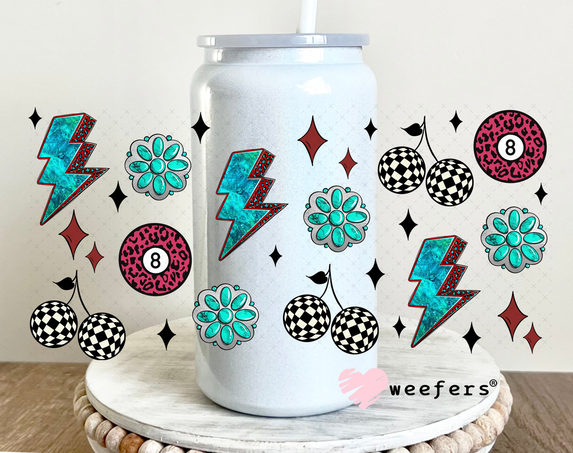 UV DTF Cup Wrap – Drink Your Water and Don't Be a B$tch Sidekick - Weefers Exclusive 16oz Glass Can Generic Weefers