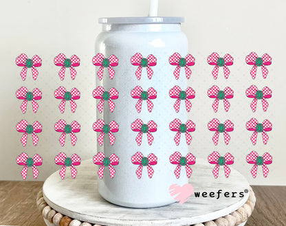 UV DTF Cup Wrap – Western Pink Checkered Bow Elements - Weefers Exclusive Weefers