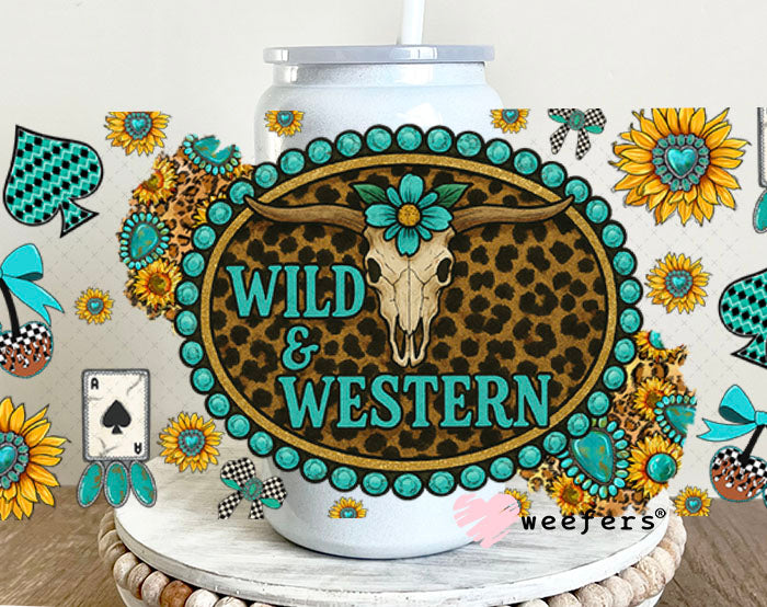 UV DTF Cup Wrap – Wild and Western - Weefers Exclusive 16oz Glass Can Generic Cup Wrap Weefers