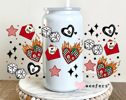 UV DTF Cup Wrap – Love is a Gamble Sidekick - Weefers Exclusive 16oz Glass Can Generic Weefers