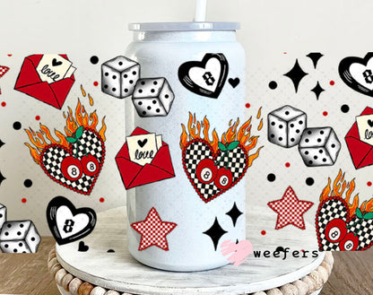 UV DTF Cup Wrap – Love is a Gamble Sidekick - Weefers Exclusive 16oz Glass Can Generic Cup Wrap Weefers