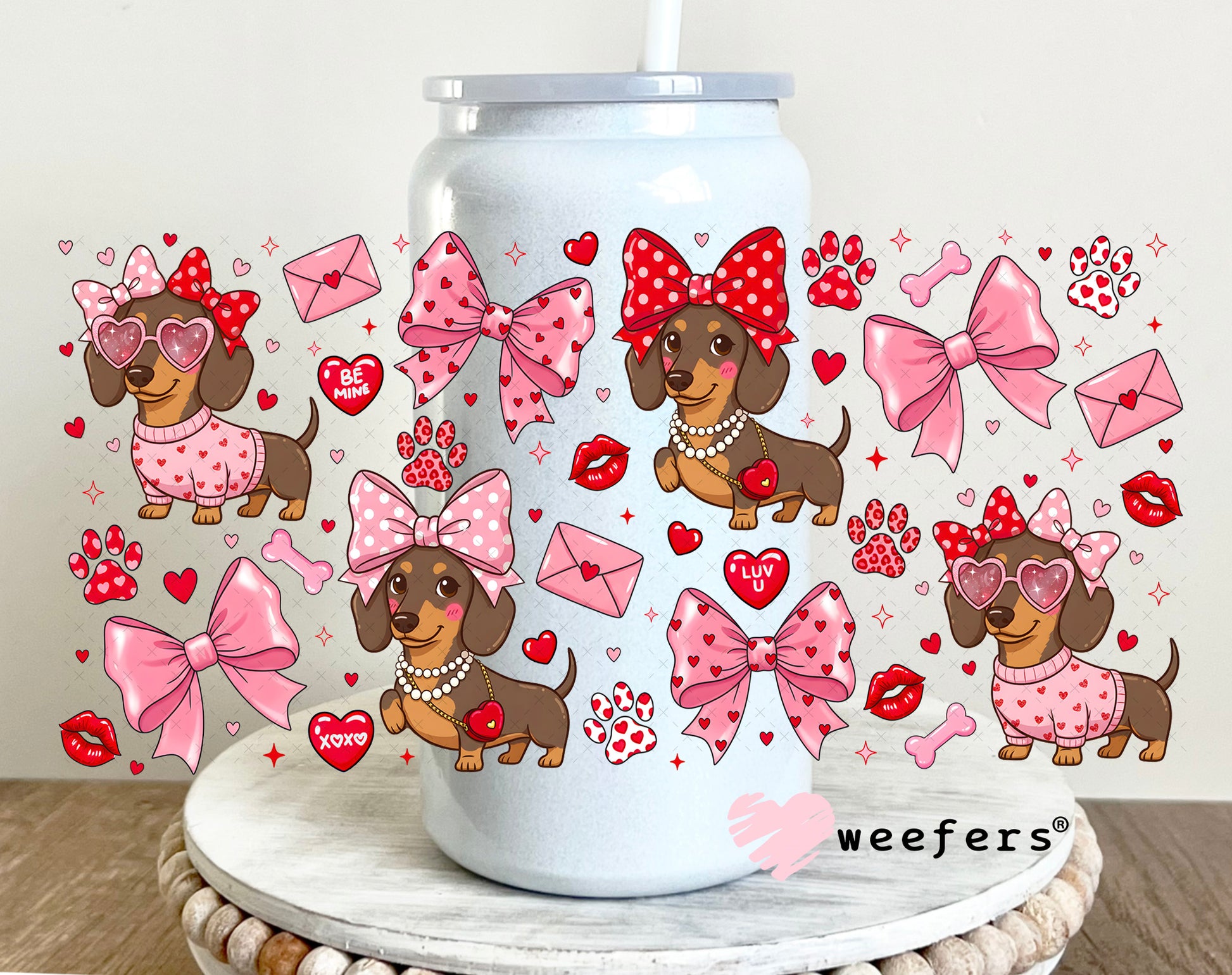 UV DTF Cup Wrap – Dashaud's Valentine's 16oz Glass Can Generic Weefers