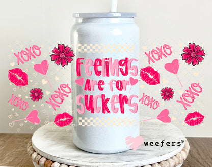 UV DTF Cup Wrap – Feelings are for Suckers Valentine's Day 16oz Glass Can Generic Weefers