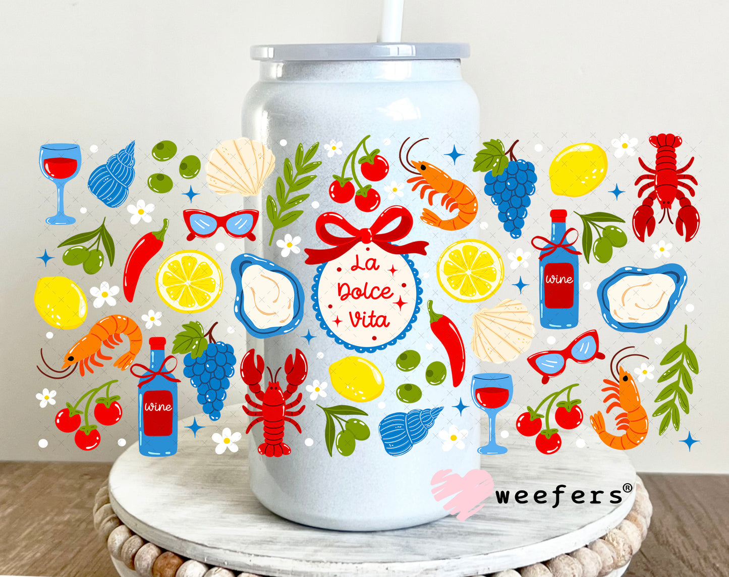 UV DTF Cup Wrap – La Dolce Vita 16oz Glass Can Generic Weefers