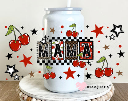 UV DTF Cup Wrap – Mama Red Cherries 16oz Glass Can Generic Weefers