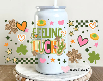UV DTF Cup Wrap – Feeling Lucky 16oz Glass Can Generic Weefers