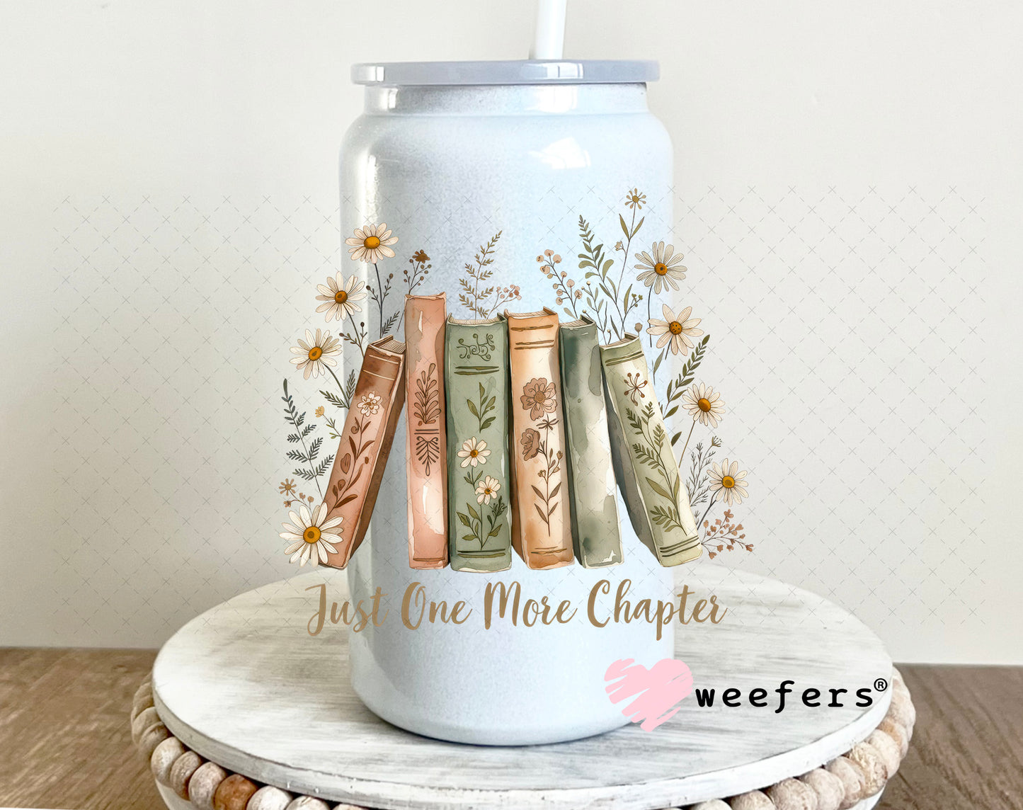 UV DTF Decal - Just One More Chapter 16oz Glass Can Generic Weefers