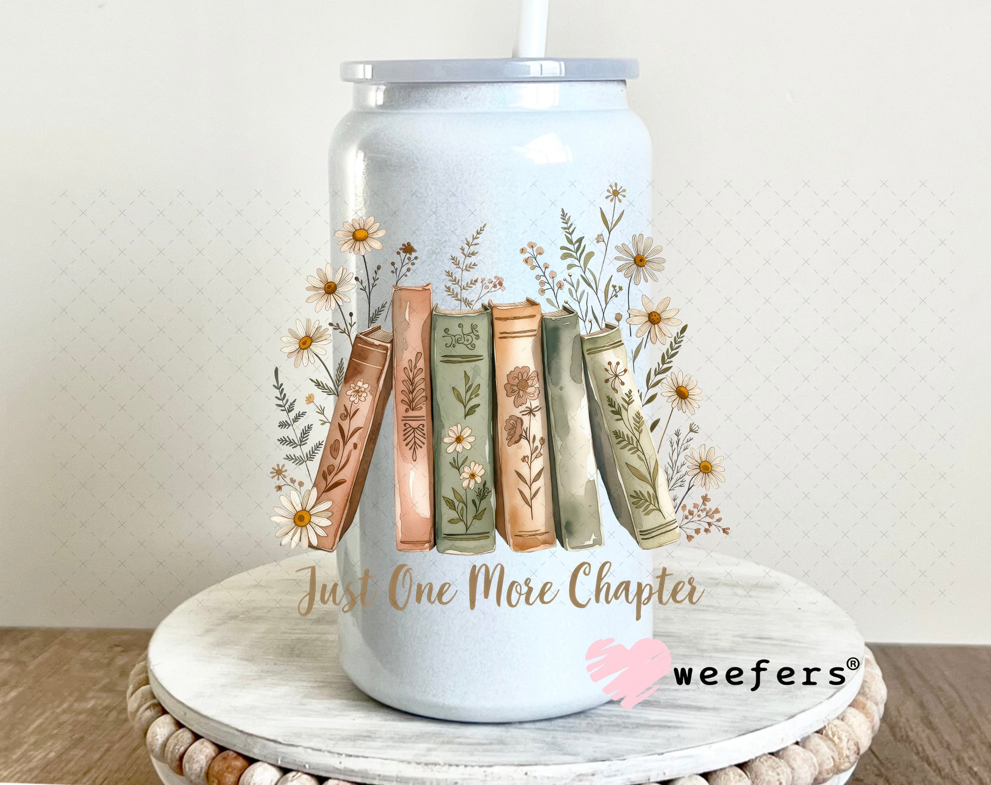 UV DTF Decal - Just One More Chapter 16oz Glass Can Generic Weefers