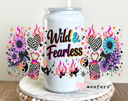 UV DTF Cup Wrap – Wild and Fearless 16oz Glass Can Generic Weefers