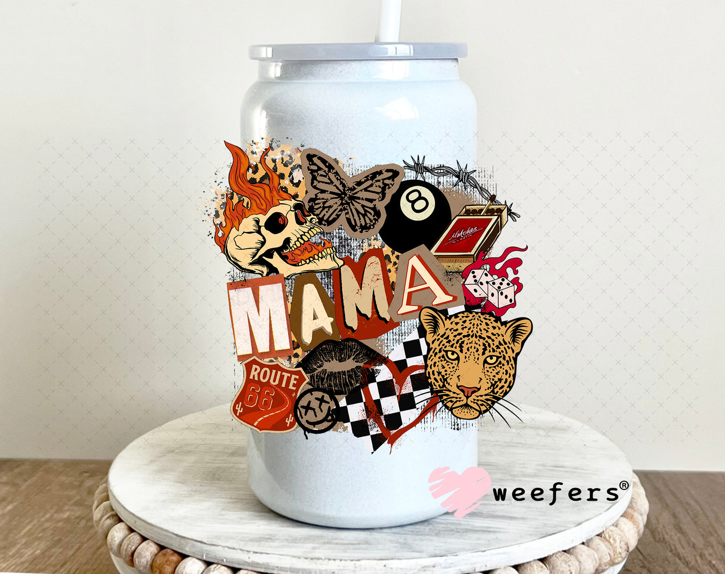 UV DTF Decal - Mama Western 16oz Glass Can Generic Weefers