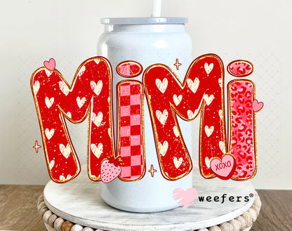 UV DTF Decal - Mimi Valentine's Day 16oz Glass Can Generic Weefers