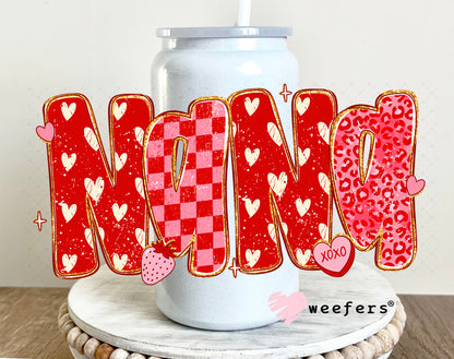 UV DTF Decal - Nana Valentine's Day 16oz Glass Can Generic Weefers