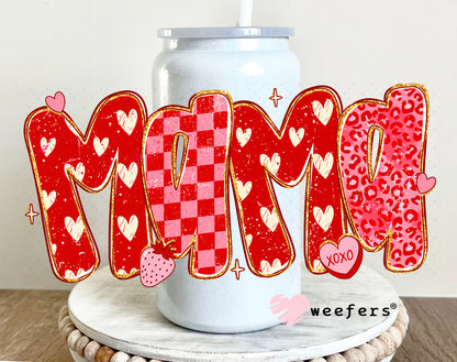 UV DTF Decal - Mama Valentine's Day 16oz Glass Can Generic Weefers