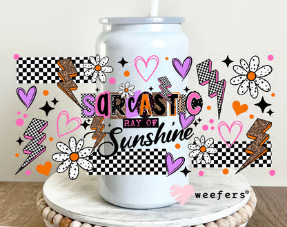 UV DTF Cup Wrap – Sarcastic Ray of Sunshine 16oz Glass Can Generic Weefers