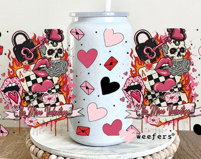UV DTF Cup Wrap – Be Mine Valentine Weefers Exclusive 16oz Glass Can Generic Cup Wrap Weefers