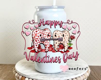 UV DTF Decal - Happy Valentine Day Dentist 16oz Glass Can Generic Weefers