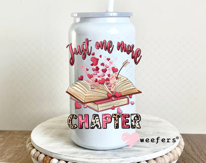 UV DTF Decal - Just One More Chapter Valentine's Day 16oz Glass Can Generic Weefers