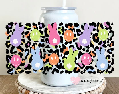 UV DTF Cup Wrap – Cheetah Easter Bunnies 16oz Glass Can Generic Weefers