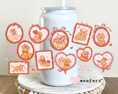 UV DTF Cup Wrap – Golden Retriever Valentine's Day 16oz Glass Can Generic Weefers