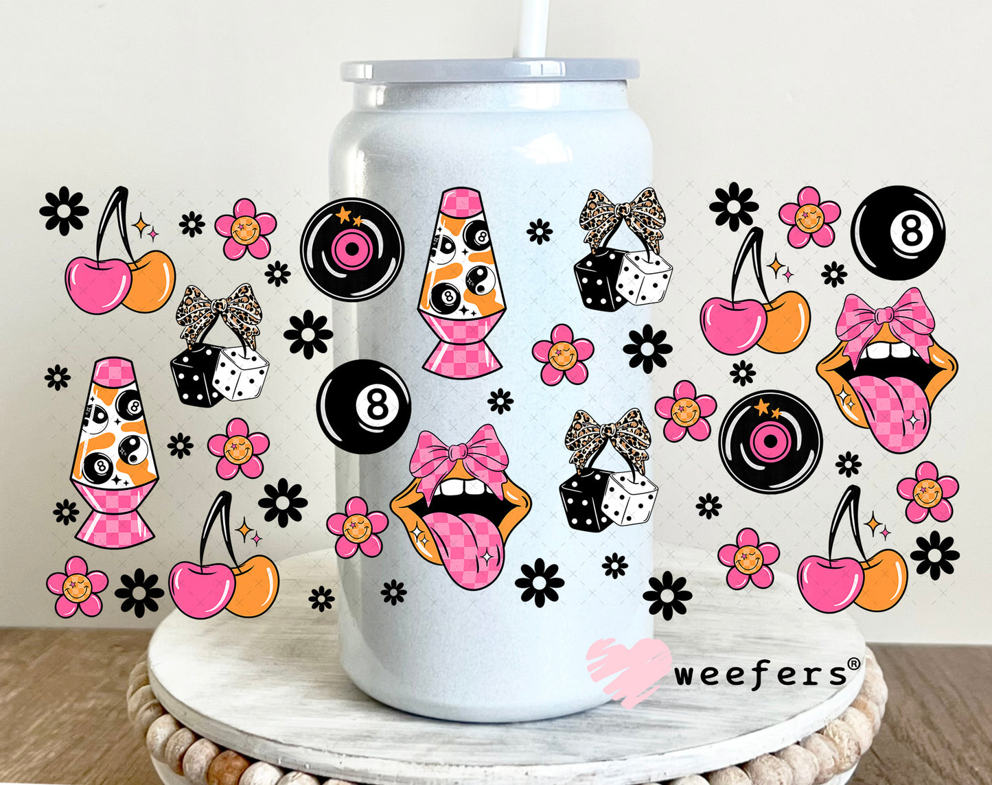 UV DTF Cup Wrap – Sorry for What My Face Said Sidekick - Weefers Exclusive 16oz Glass Can Generic Weefers