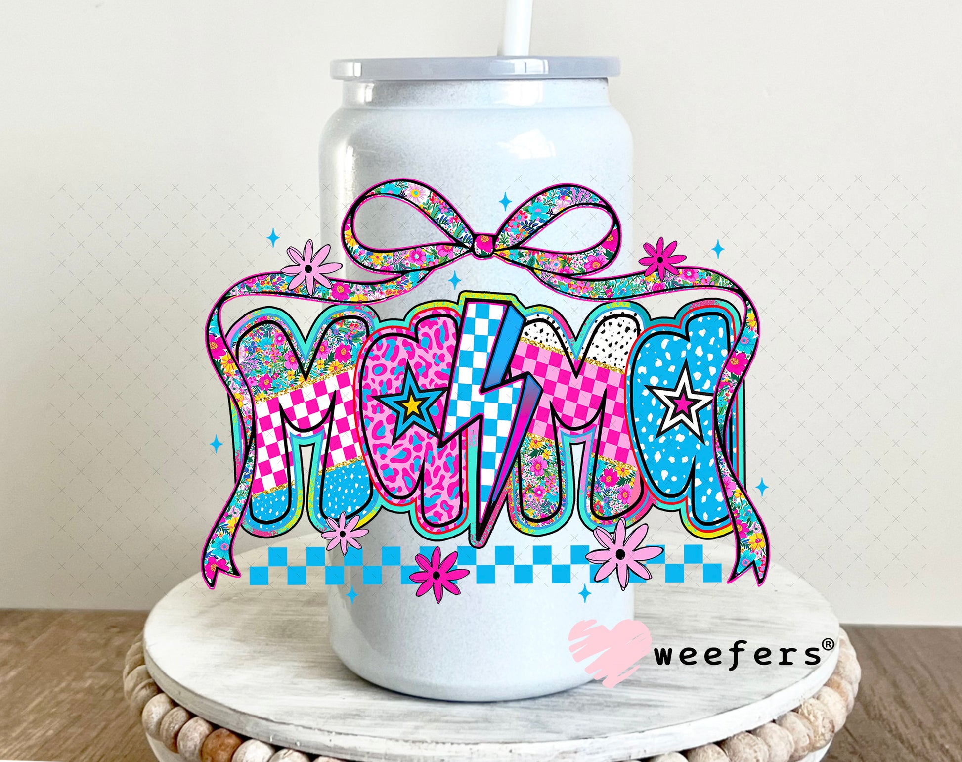 UV DTF Decal - Preppy Mama 16oz Glass Can Generic Weefers