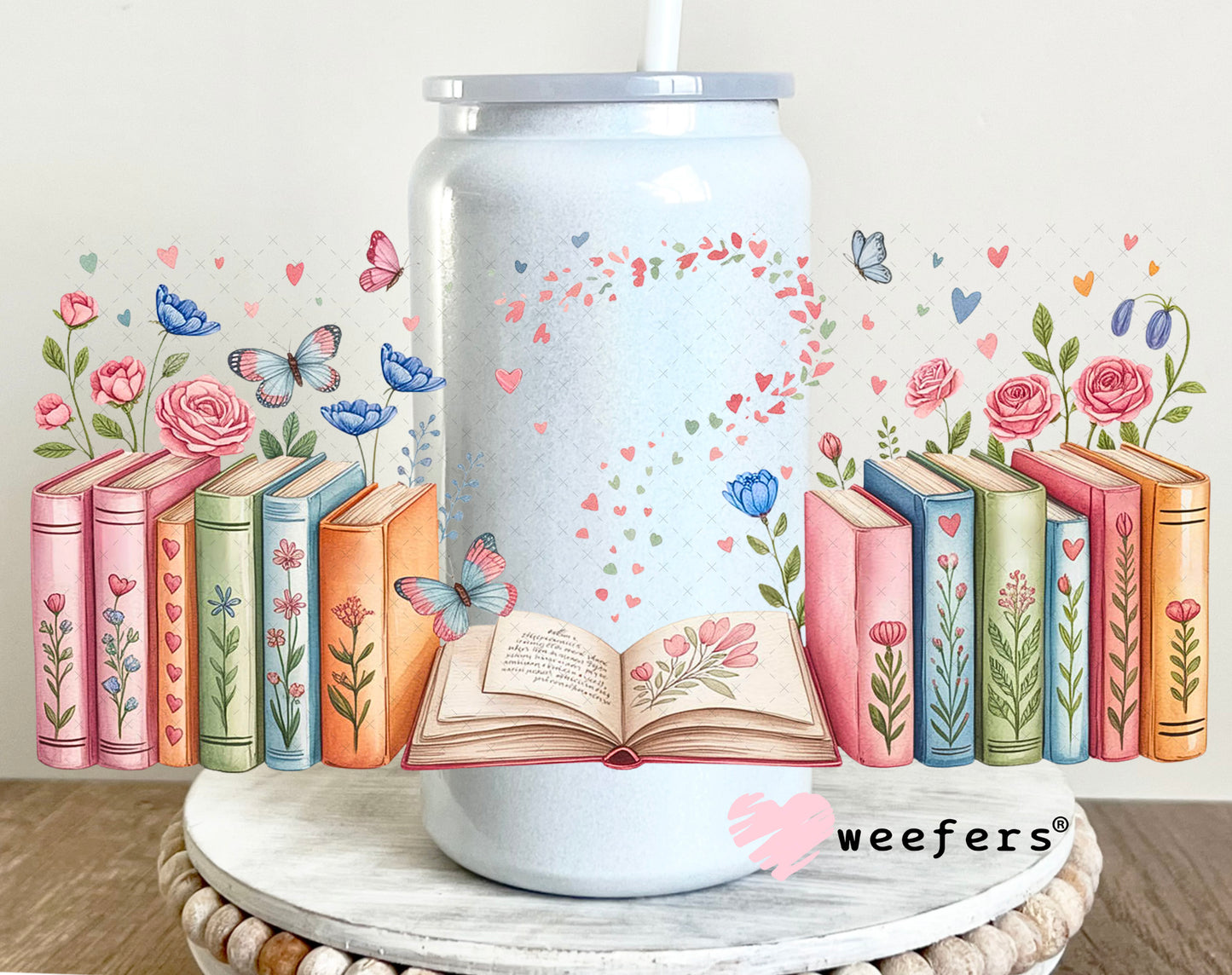 UV DTF Cup Wrap – Floral Books