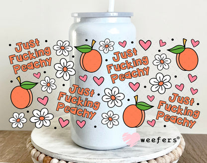 UV DTF Cup Wrap – Just F'in Peachy 16oz Glass Can Generic Weefers
