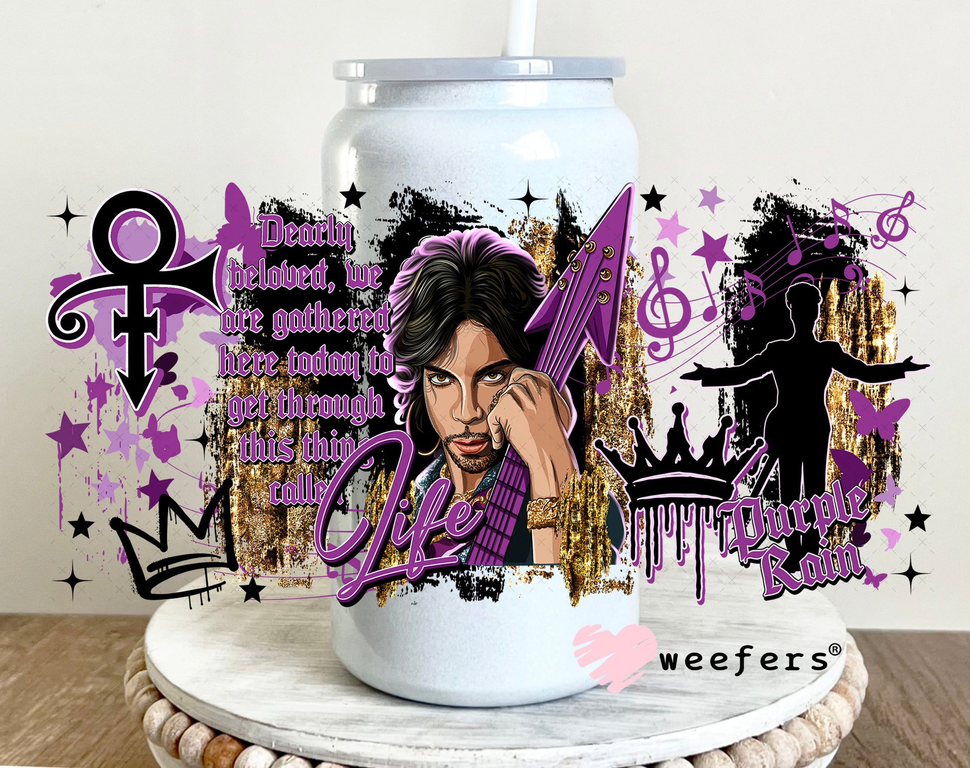 UV DTF Cup Wrap – Prince 16oz Glass Can Generic Weefers