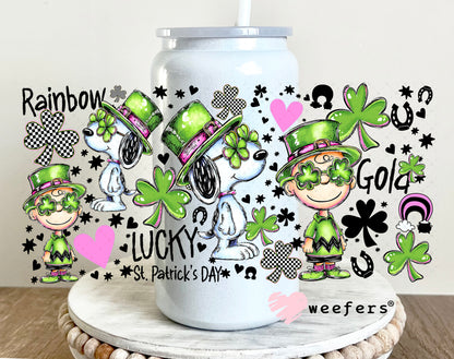 UV DTF Cup Wrap – Snoop St Patty 16oz Glass Can Generic Weefers