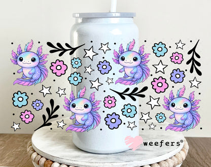 UV DTF Cup Wrap – Axolotl Purple 16oz Glass Can Generic Weefers