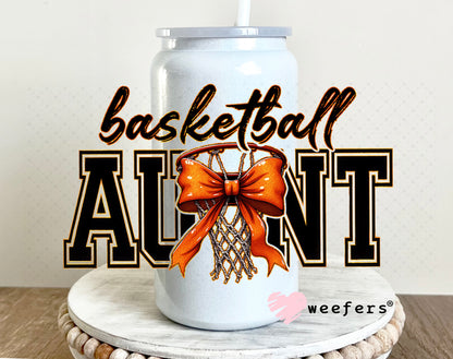 UV DTF Decal - Basketball Aunt 16oz Glass Can Generic Weefers