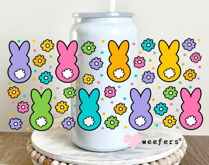 UV DTF Cup Wrap – Easter Bunny Friends 16oz Glass Can Generic Weefers