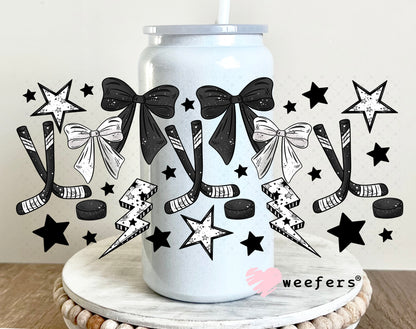 UV DTF Cup Wrap – Hockey Black and White