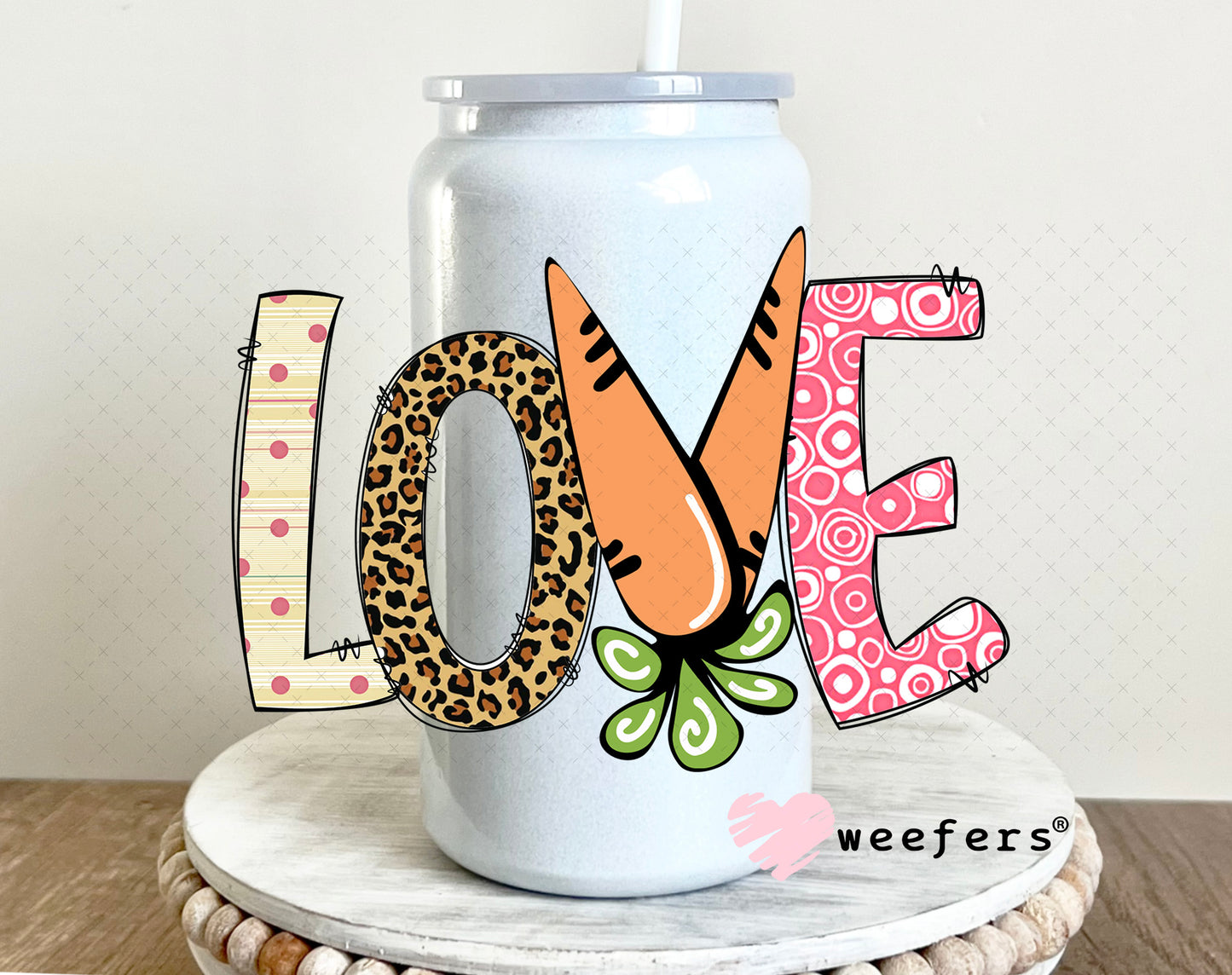 UV DTF Decal - Easter Love 16oz Glass Can Generic Weefers