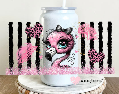 UV DTF Cup Wrap – Bougee Flamingo 16oz Glass Can Generic Weefers
